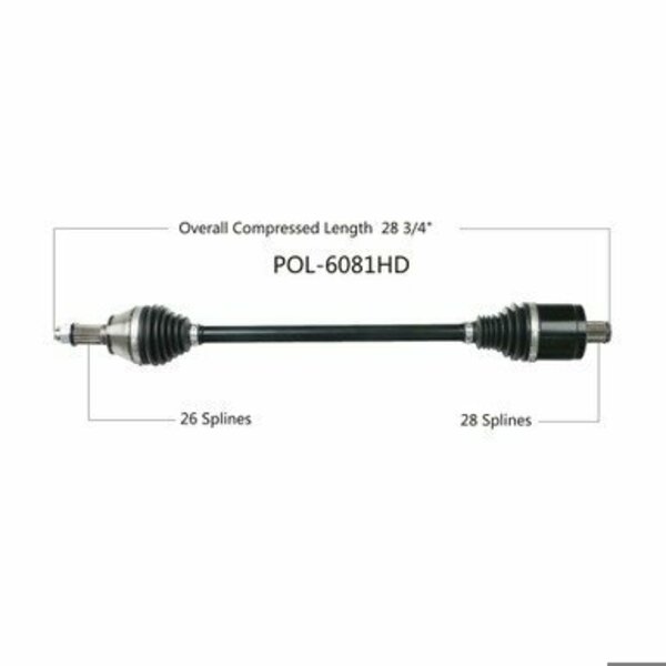 Wide Open Heavy Duty CV Axle for POL HD REAR L/R RZR RS1/XP/XP4 TURBO POL-6081HD